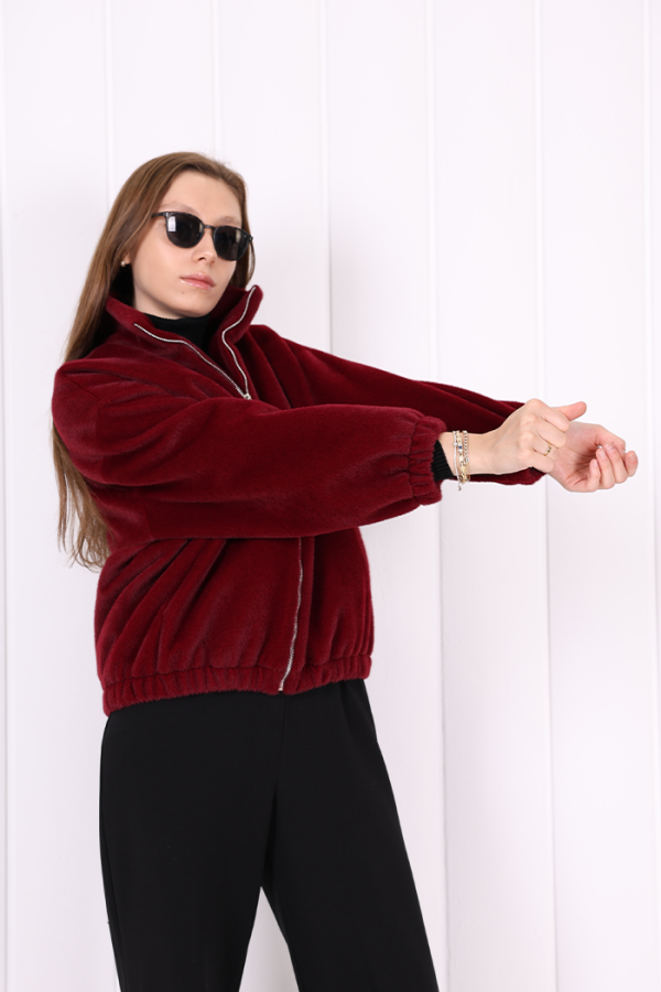 Kısa Angora Mont 70028 Bordo - 5