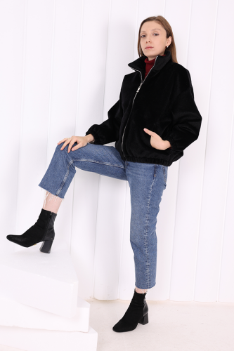 Kısa Angora Mont 70028 Siyah - 2