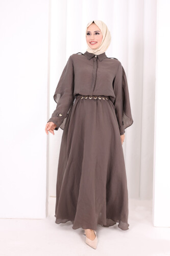 Kloş Etek Tunik Takım 8028 Duman - 2
