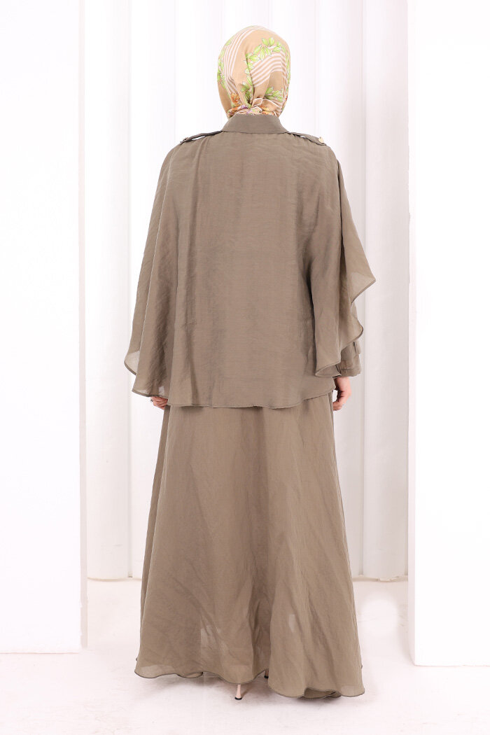 Kloş Etek Tunik Takım 8028 Haki - 4