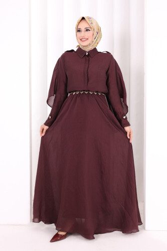 Kloş Etek Tunik Takım 8028 Mürdüm