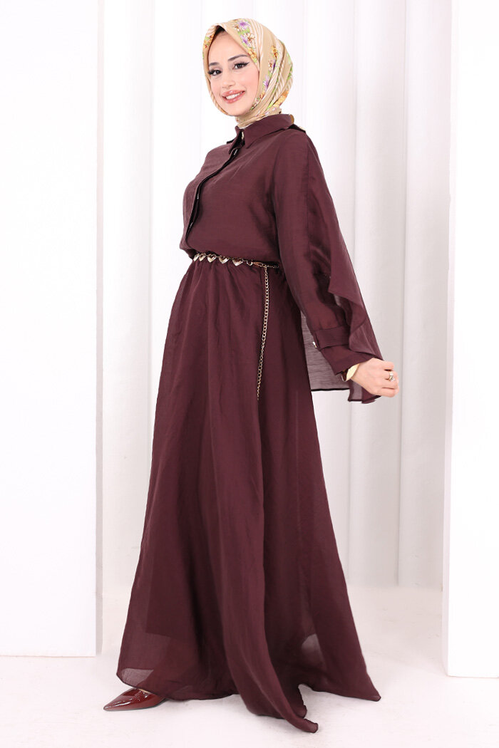 Kloş Etek Tunik Takım 8028 Mürdüm - 3