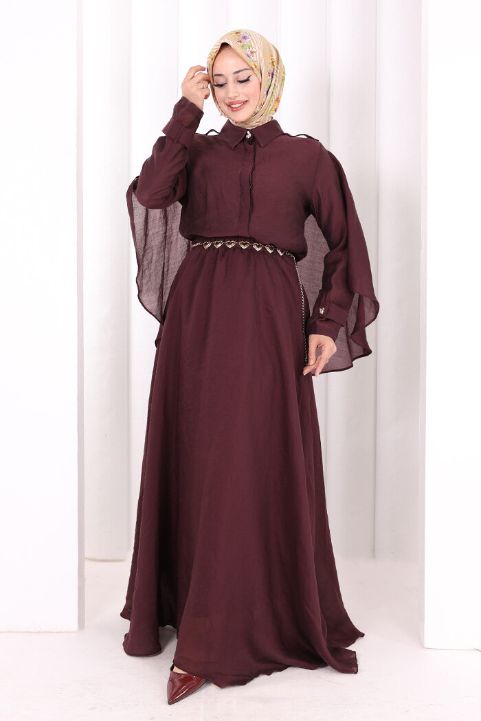 Kloş Etek Tunik Takım 8028 Mürdüm - 4
