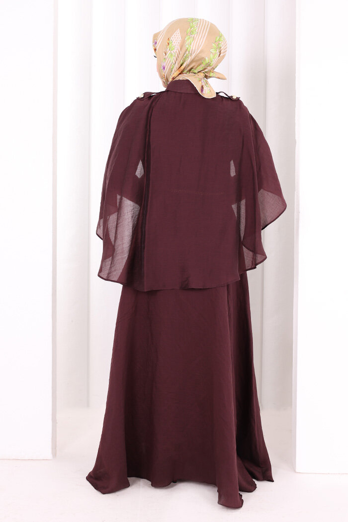 Kloş Etek Tunik Takım 8028 Mürdüm - 5