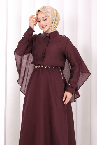 Kloş Etek Tunik Takım 8028 Mürdüm - 6