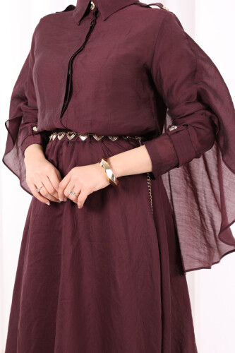 Kloş Etek Tunik Takım 8028 Mürdüm - 7