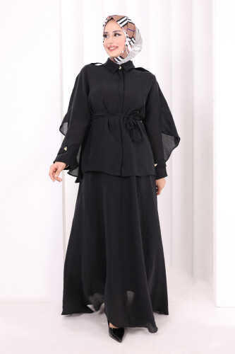 Kloş Etek Tunik Takım 8028 Siyah - 3