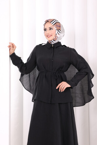 Kloş Etek Tunik Takım 8028 Siyah - 6