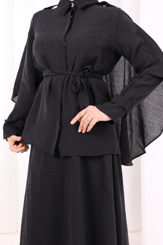 Kloş Etek Tunik Takım 8028 Siyah - 7