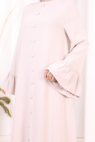 Kol Fırfır Detay Elbise Şal Hediye! 6073 Taş - 6