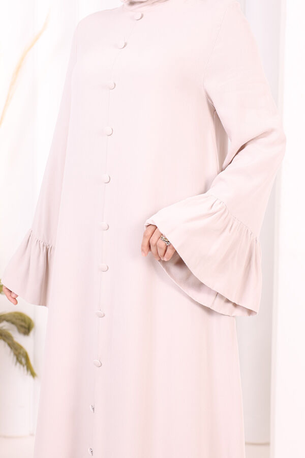 Kol Fırfır Detay Elbise Şal Hediye! 6073 Taş - 6