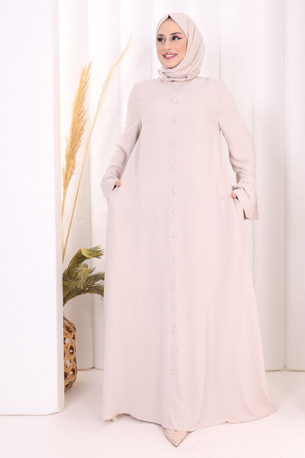 Kol Fırfır Detay Elbise Şal Hediye! 6073 Taş - 2