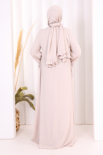 Kol Fırfır Detay Elbise Şal Hediye! 6073 Taş - 4