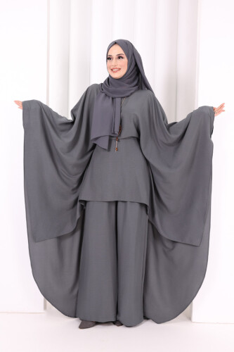 Kolyeli Tunik Pantolon Takım 8026 Antrasit - 3
