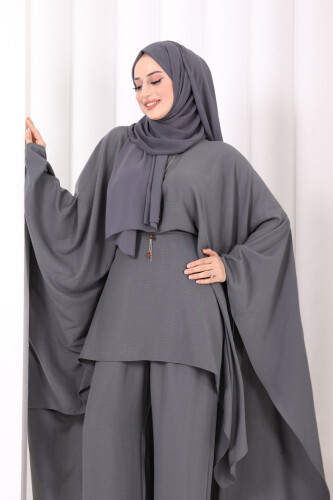 Kolyeli Tunik Pantolon Takım 8026 Antrasit - 6