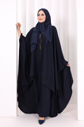 Kolyeli Tunik Pantolon Takım 8026 Lacivert - 2