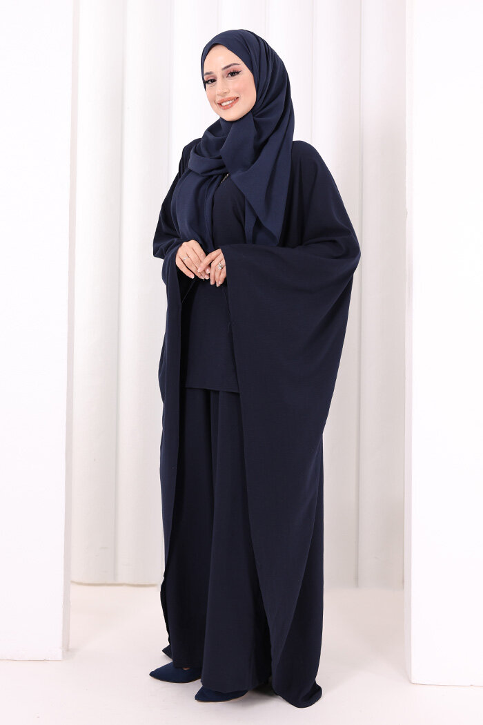 Kolyeli Tunik Pantolon Takım 8026 Lacivert - 3