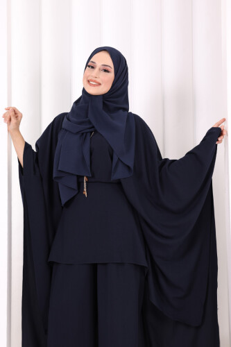 Kolyeli Tunik Pantolon Takım 8026 Lacivert - 5