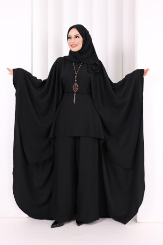 Kolyeli Tunik Pantolon Takım 8026 Siyah