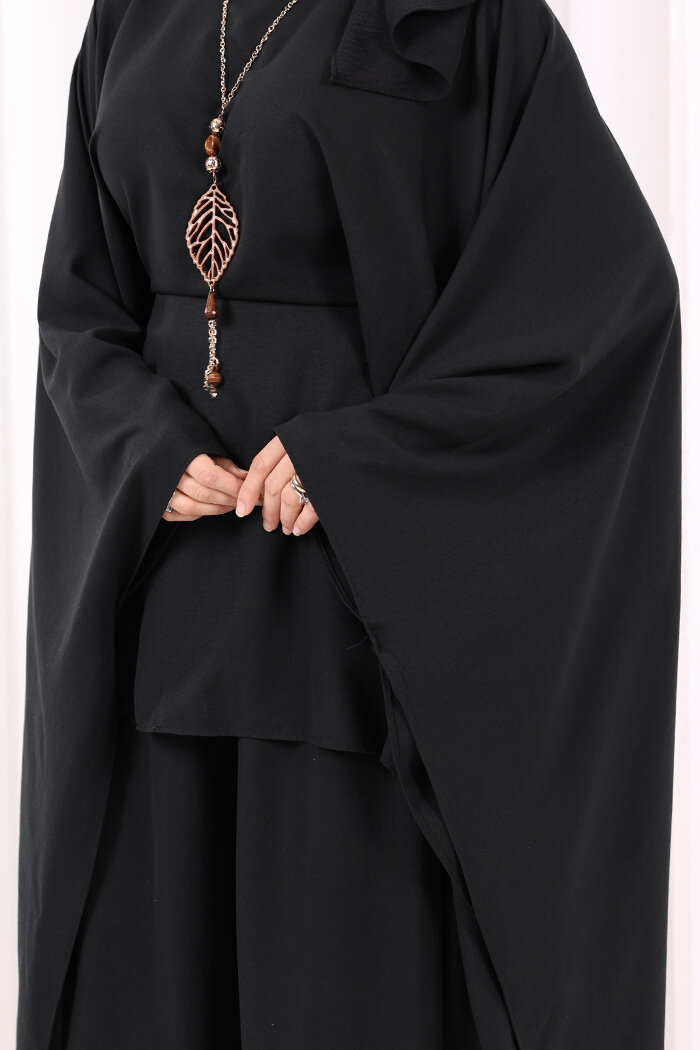 Kolyeli Tunik Pantolon Takım 8026 Siyah - 6