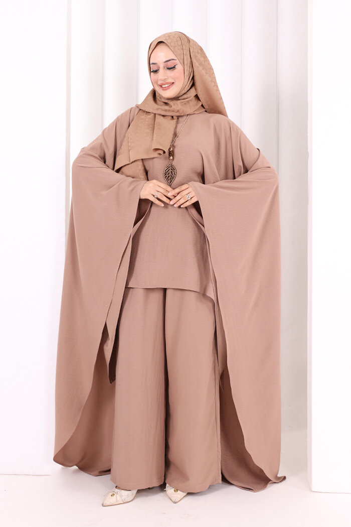 Kolyeli Tunik Pantolon Takım 8026 Somon - 1