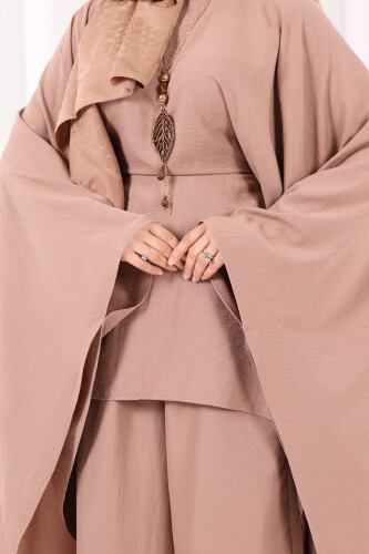 Kolyeli Tunik Pantolon Takım 8026 Somon - 6