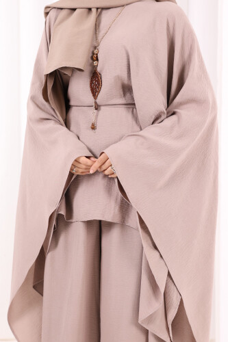 Kolyeli Tunik Pantolon Takım 8026 Vizon - 6