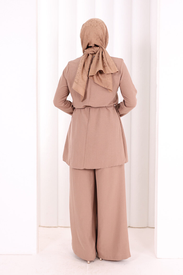 Kolyeli Tunik Pantolon Takım 8027 Somon - 3