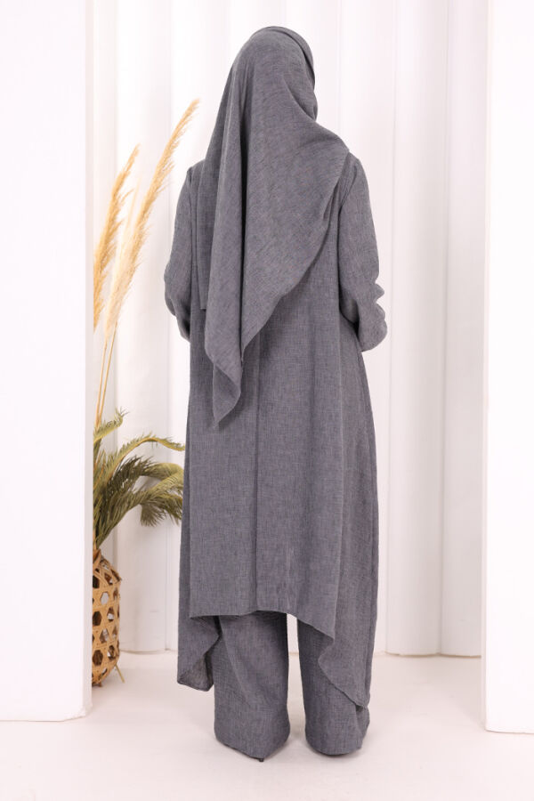 Kolyeli Tunik Pantolon Takım ŞAL HEDİYE! 8020 Antrasit - 5