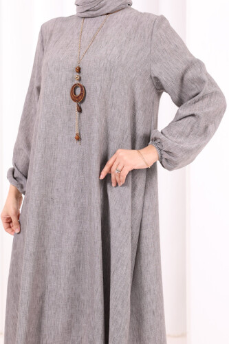 Kolyeli Tunik Pantolon Takım ŞAL HEDİYE! 8020 Melanj Kahverengi - 6