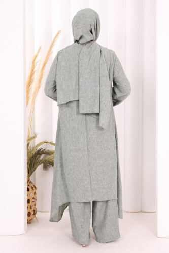 Kolyeli Tunik Pantolon Takım ŞAL HEDİYE! 8020 Mint - 5