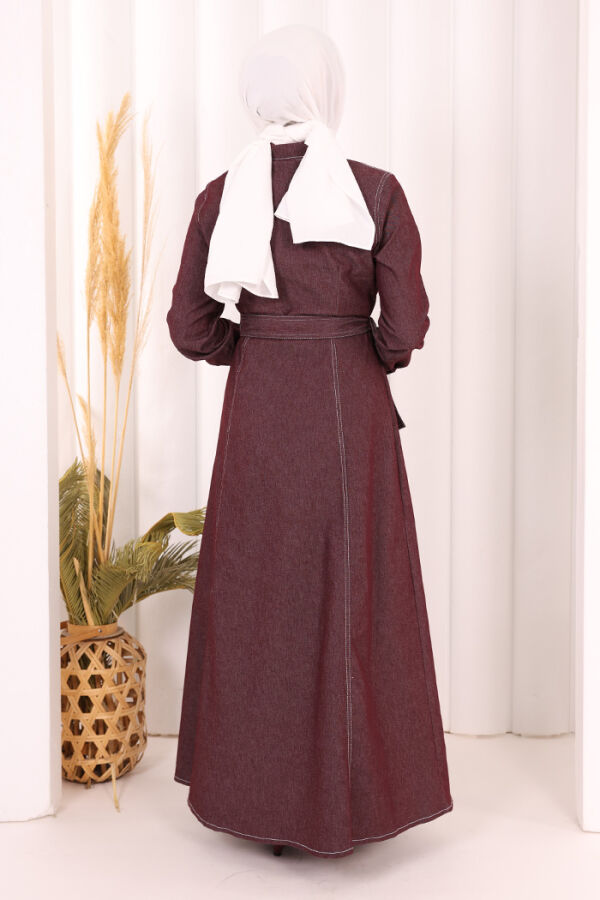 Kot Elbise 7061 Bordo - 5