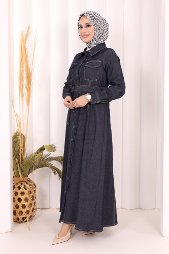 Kot Elbise 7061 Lacivert - 4