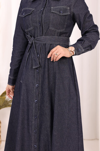 Kot Elbise 7061 Lacivert - 8