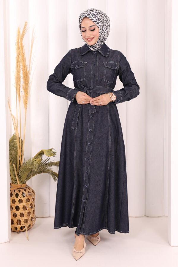 Kot Elbise 7061 Lacivert - 2