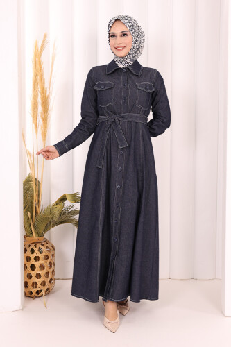Kot Elbise 7061 Lacivert - 3