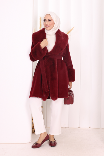 Kürklü Kaban 70062 Bordo - 2