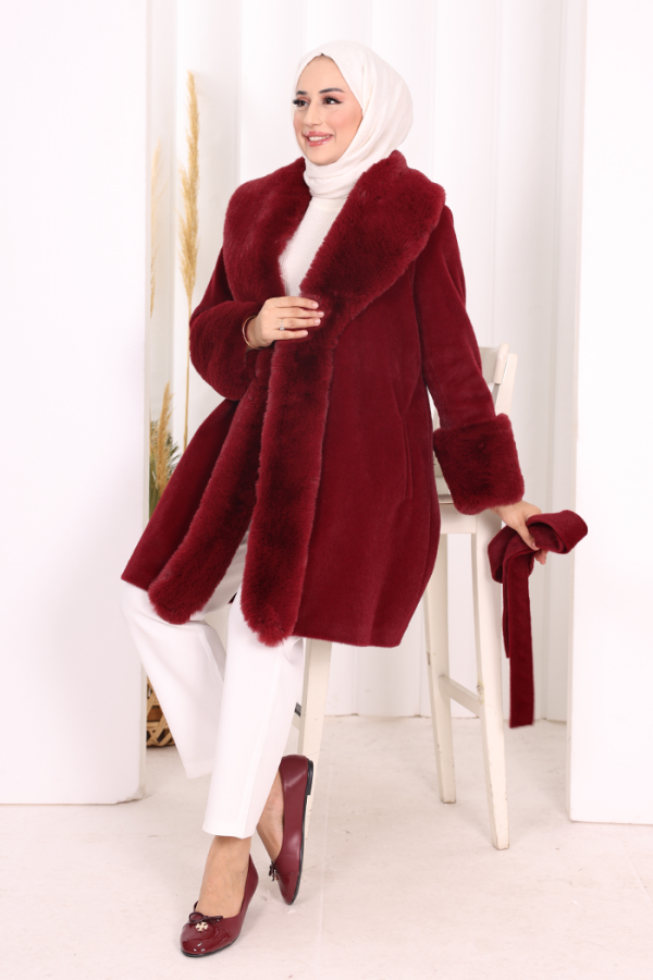 Kürklü Kaban 70062 Bordo - 4