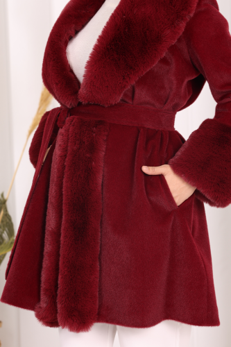 Kürklü Kaban 70062 Bordo - 6