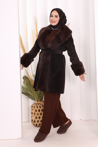 Kürklü Kaban 70062 Kahverengi - 3