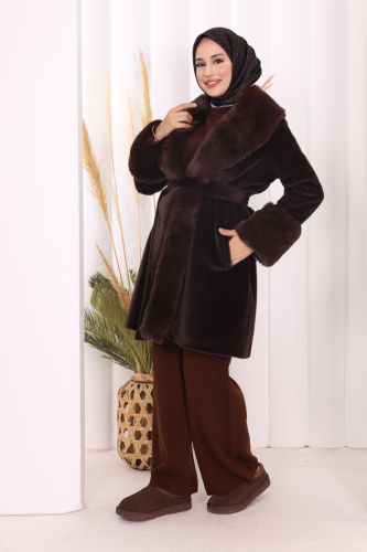 Kürklü Kaban 70062 Kahverengi - 4