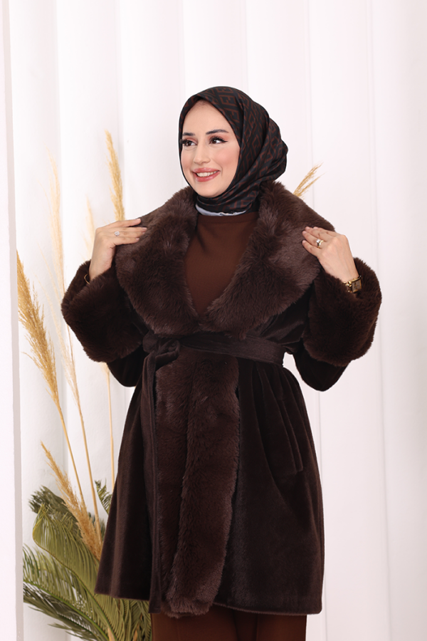 Kürklü Kaban 70062 Kahverengi - 6