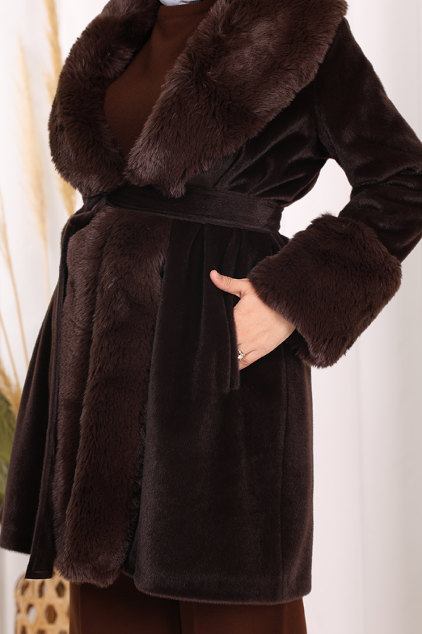 Kürklü Kaban 70062 Kahverengi - 7