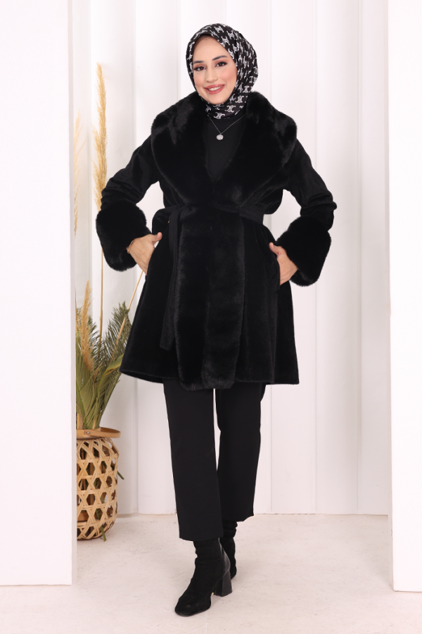 Kürklü Kaban 70062 Siyah - 2