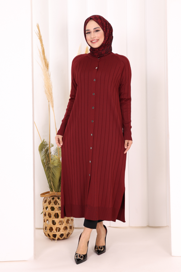 Merserize Hırka 18198 Bordo - 3