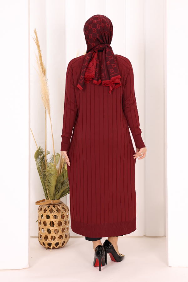 Merserize Hırka 18198 Bordo - 5