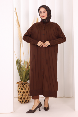 Merserize Hırka 18198 Kahverengi - Bym Fashion
