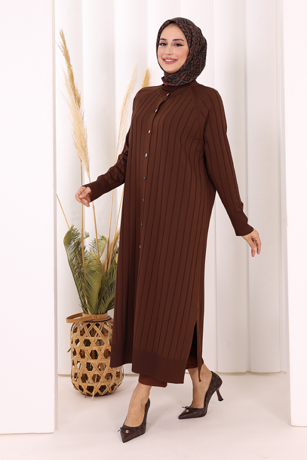 Merserize Hırka 18198 Kahverengi - 3