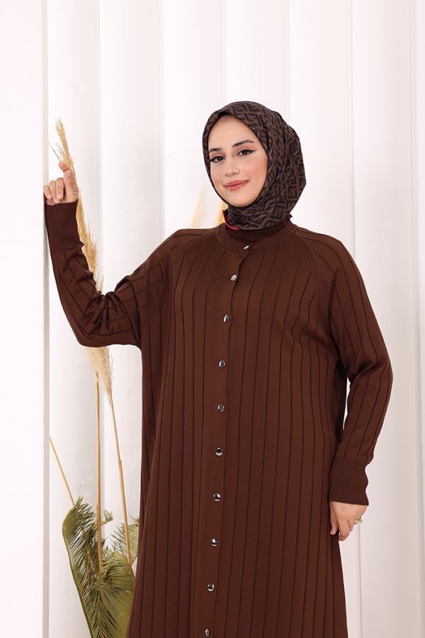 Merserize Hırka 18198 Kahverengi - 5