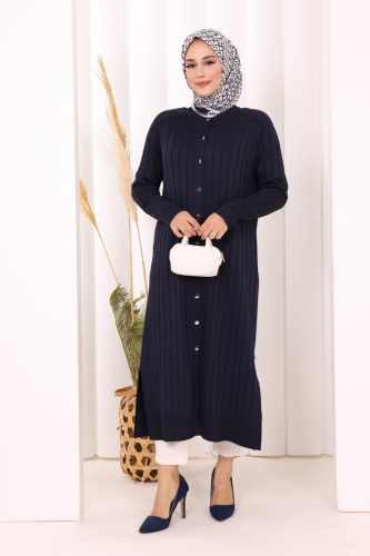 Merserize Hırka 18198 Lacivert - 2